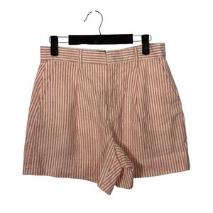 Frank & Eileen Waterford 4.5" Walking Shorts Size S Red White Stripes Linen
